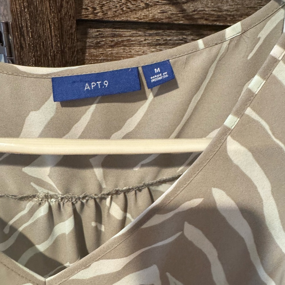 Apt. 9 Tan Zebra Print Blouse